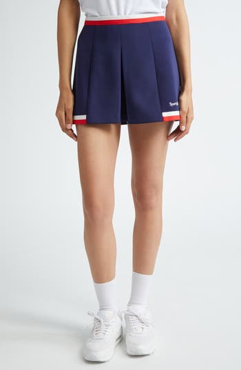 Sporty And Rich Pleated Tennis Mini Skirt In Navy