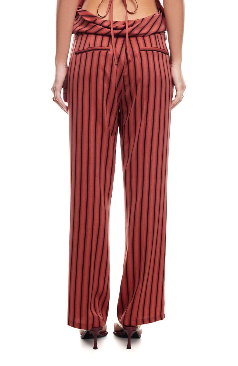 LIONESS Bessette Stripe Low Rise Pants, Alternate, color, Crimson Pinstripe