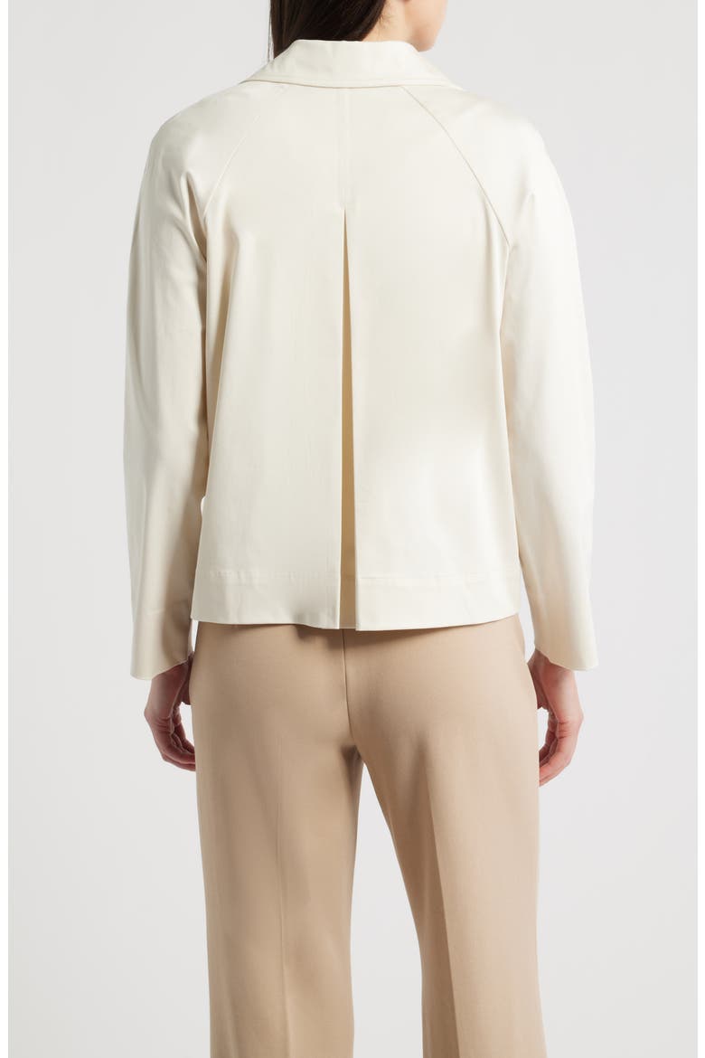 Short Double Breasted Cotton Blend Trench Coat, Alternate, color, WHITE DOVE