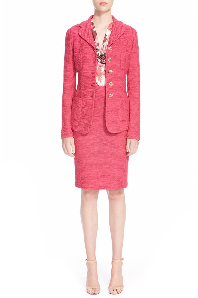 'Bonbon' Knit Jacket, Alternate, color, CERISE