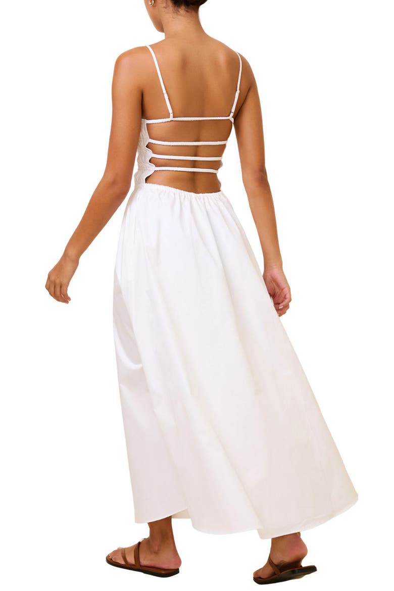 The Delta Smocked Cotton Maxi Sundress, Alternate, color, MARSHMALLOW