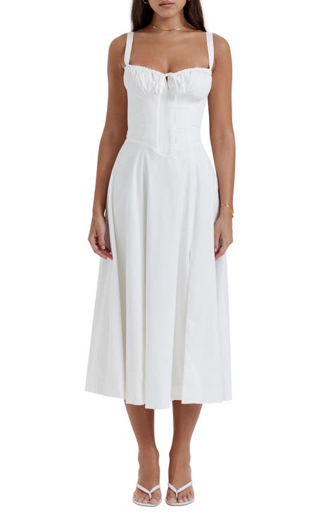 Ladies white sundress hotsell