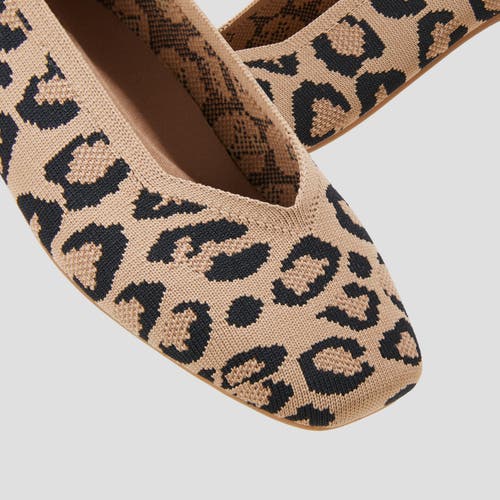 Vivaia Square-toe V-cut Flats In Dark Leopard