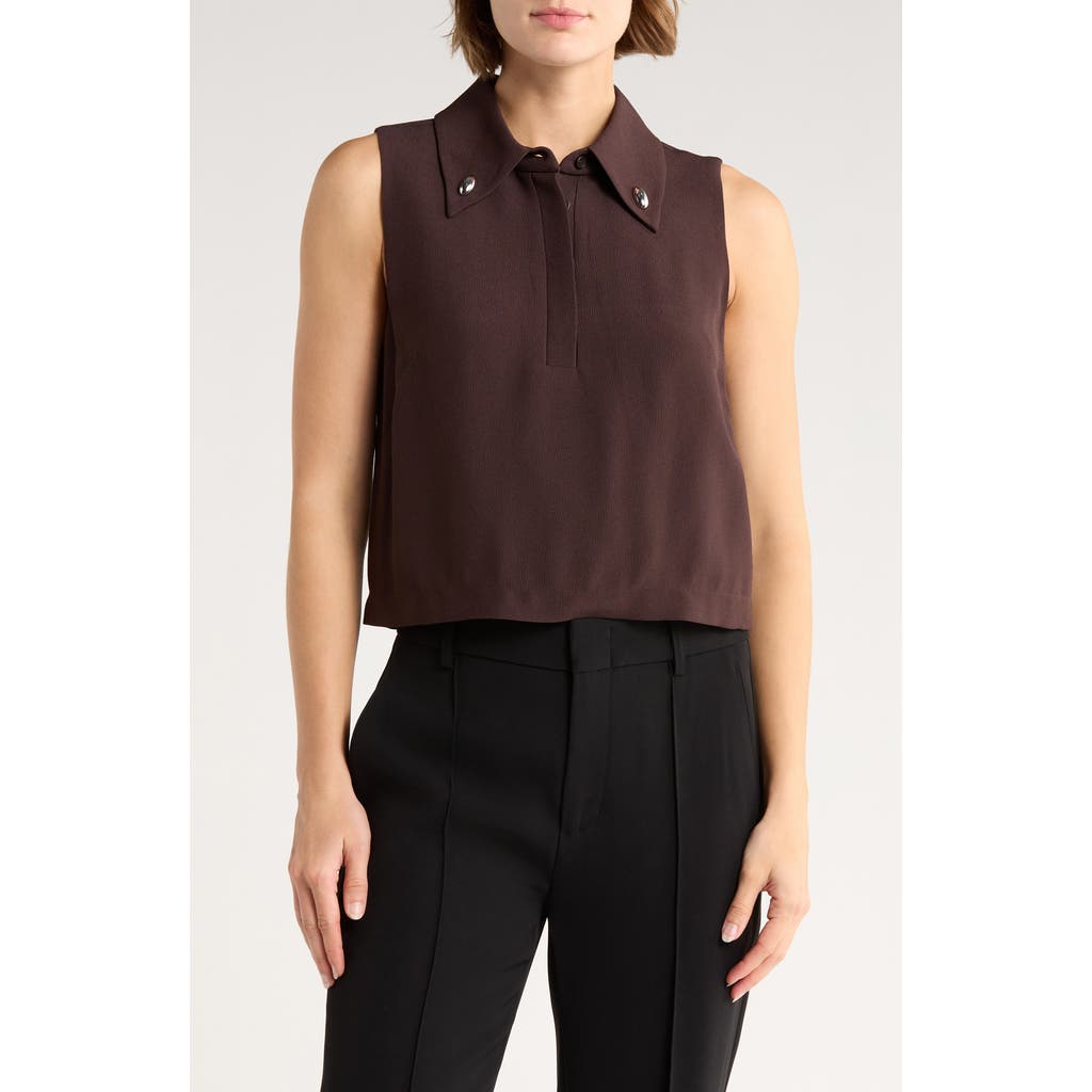 A.l.c Blaine Stud-embellished Polo Top In Brown
