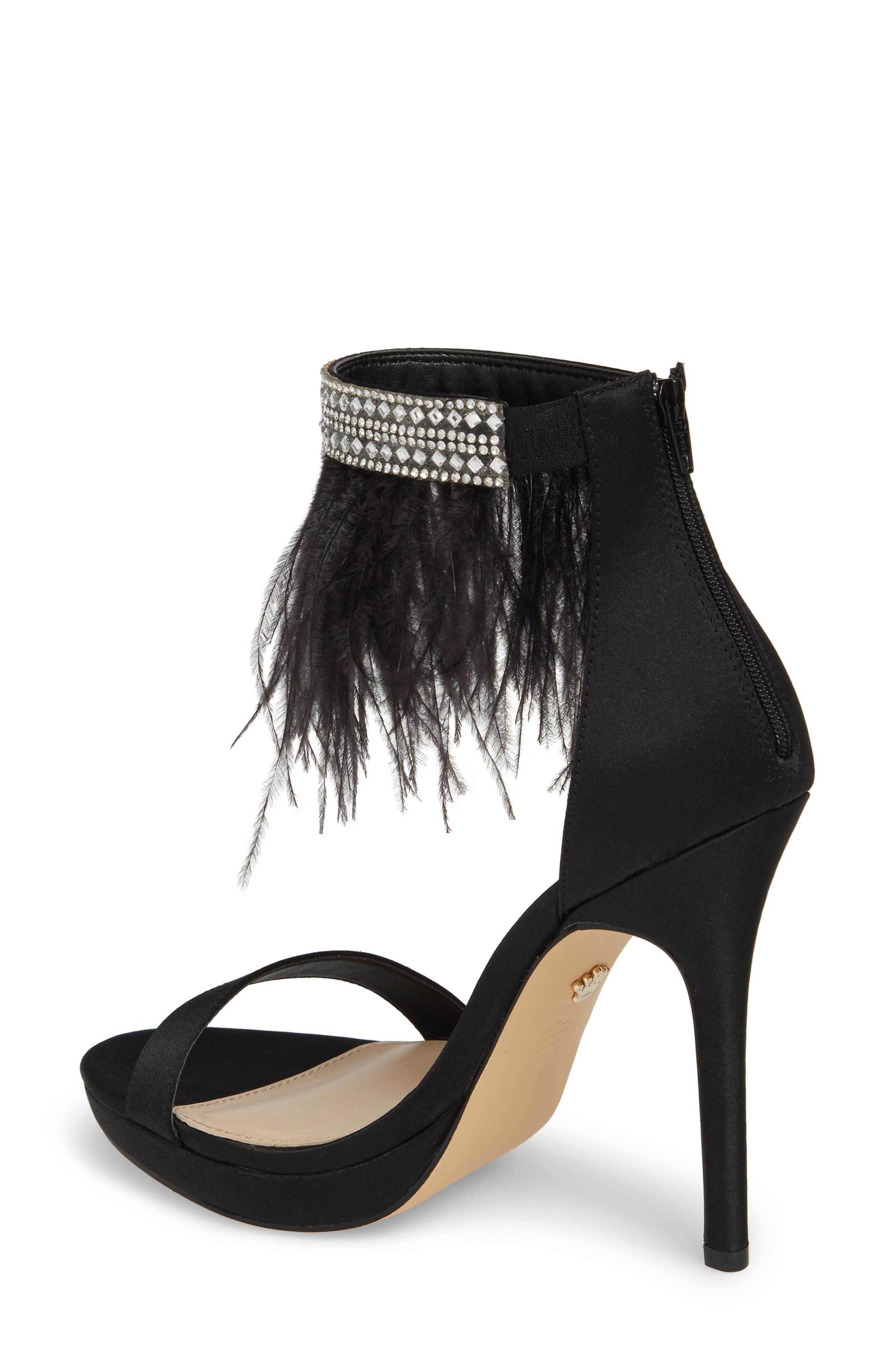 Nina Fran Embellished Feather Sandal, Alternate, color, 