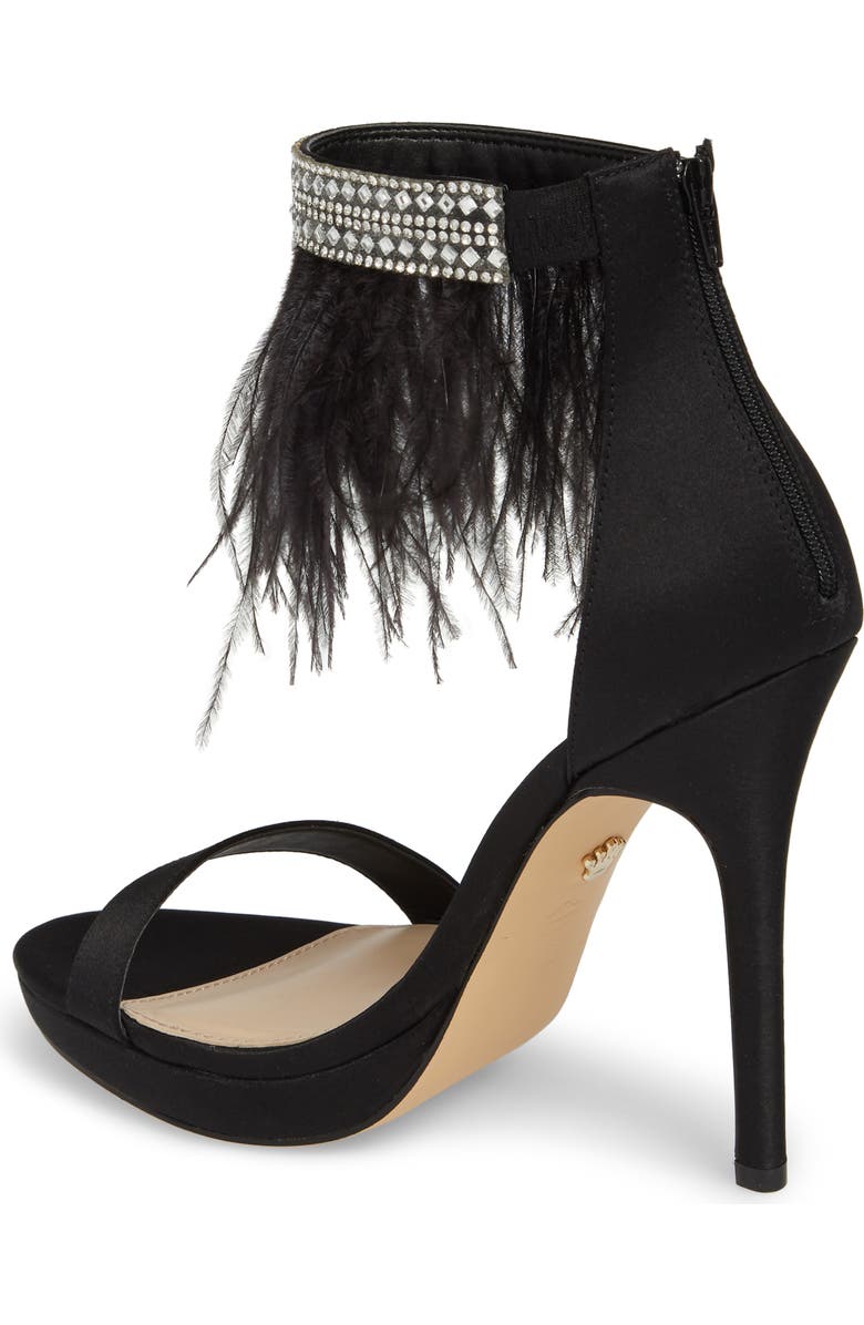 Nina Fran Embellished Feather Sandal, Alternate, color,