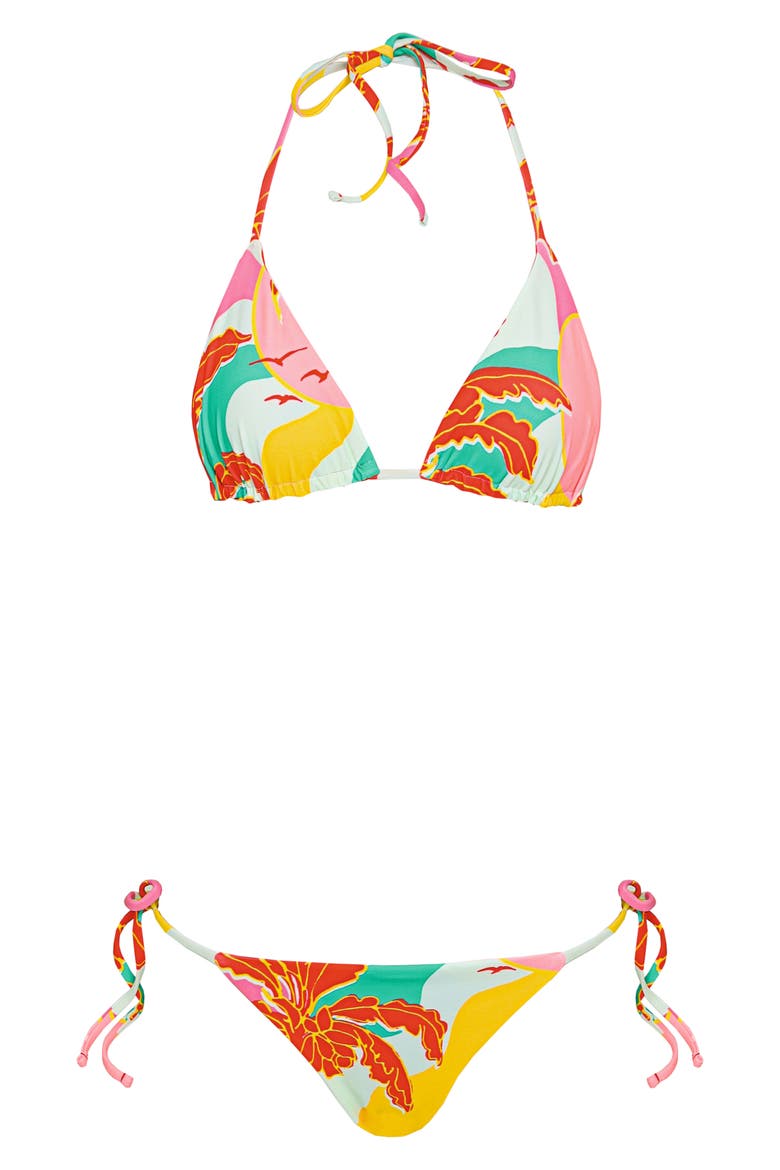 Tropical Breeze Sunning Reversible Side Tie Bikini Bottoms, Alternate, color, OPEN RED