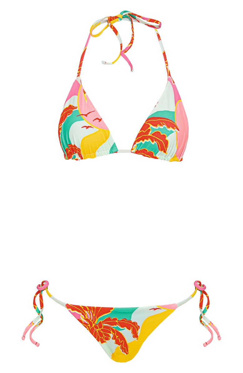 Maaji Tropical Breeze Sunning Reversible Side Tie Bikini Bottoms, Alternate, color, Open Red