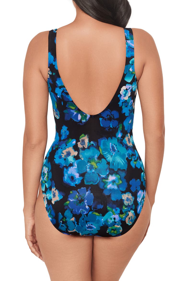 Secret Garden Circle One-Piece Swimsuit, Alternate, color, BLK/ MULTI