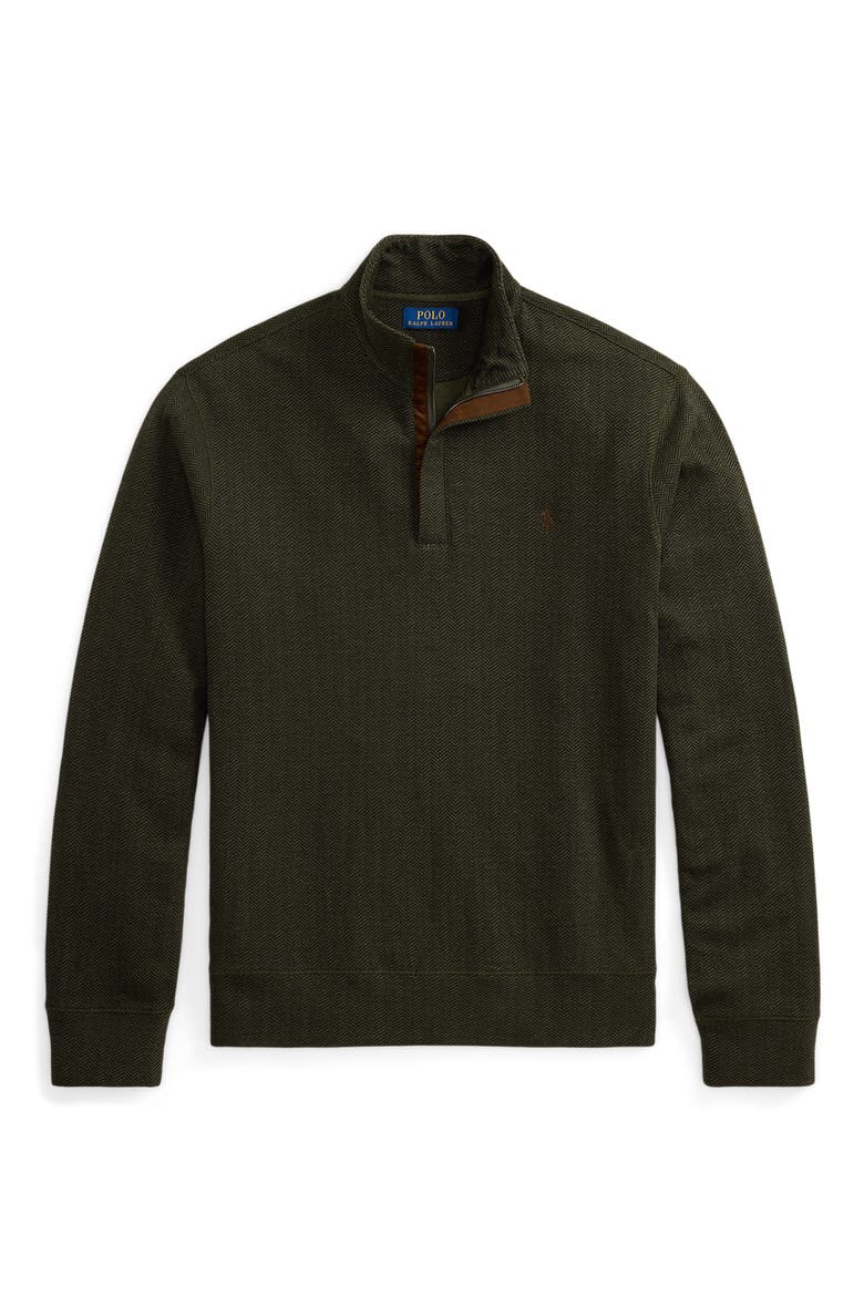 Herringbone Quarter Zip Pullover, Alternate, color, GREEN MULT