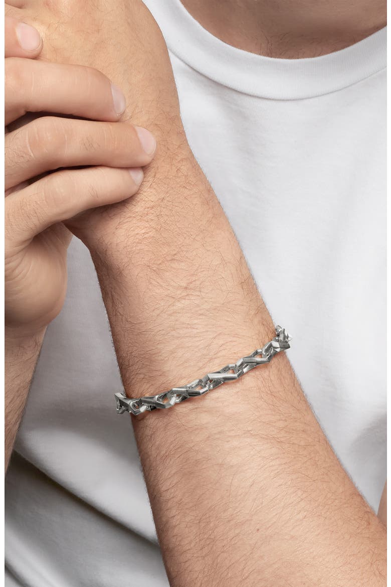 Faceted Link Bracelet; 9mm, Alternate, color, STERLING SILVER