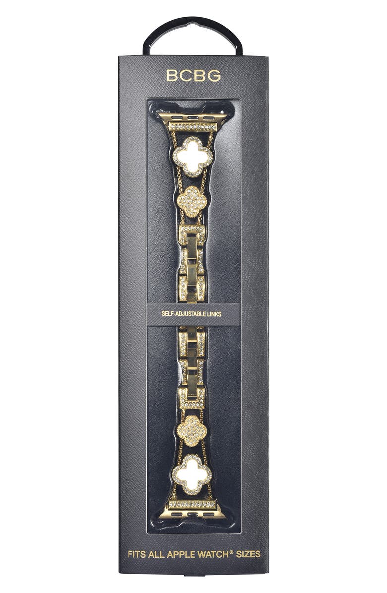 BCBG Clover Link Bracelet Apple Watch<sup>®</sup> Watchband, Alternate, color, Gold