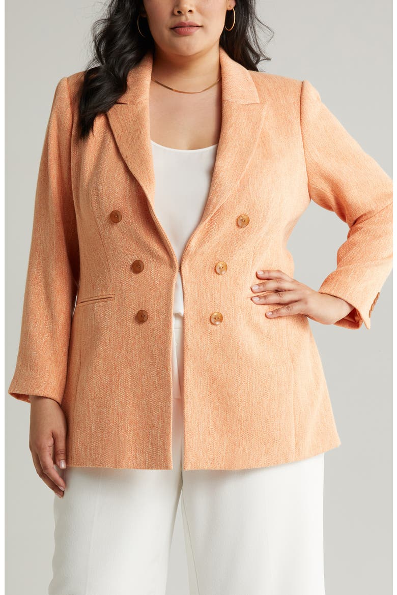 Summer Tweed Open Front Jacket, Alternate, color, SALMON