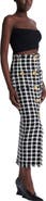 Balmain Long gingham tweed skirt