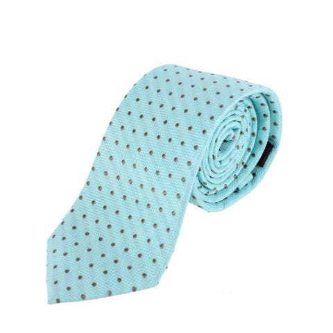 Ignacio Linen Blend Polka Dot Vertical Slant Lined Business Necktie