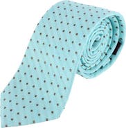 Trafalgar Ignacio Linen Blend Polka Dot Vertical Slant Lined Business Necktie