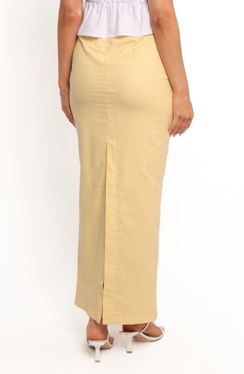 Petal & Pup Mera Cotton & Linen Maxi Skirt, Alternate, color, Butter Yellow