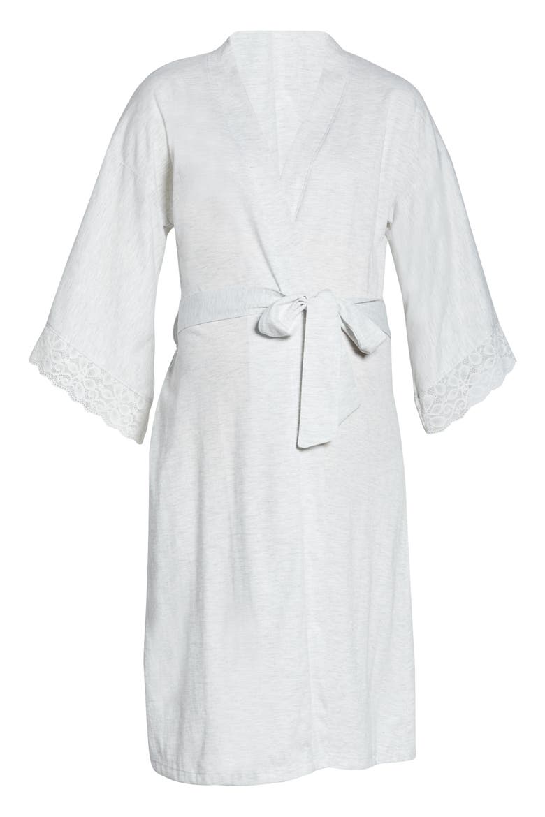 Tallulah Maternity/Nursing Robe, Alternate, color, LIGHT GREY MARL