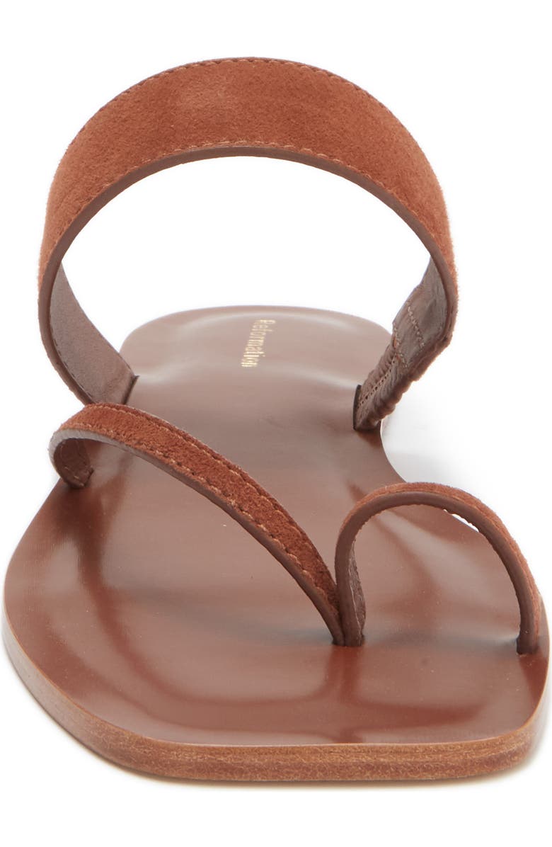Reformation Sawyer Toe Loop Slide Sandal, Alternate, color, Walnut Suede