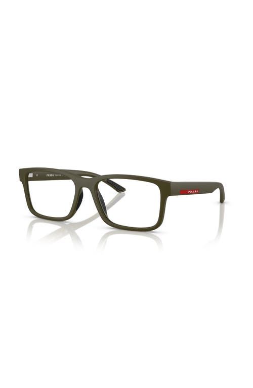 Prada Linea Rossa 54mm Rectangle Optical Glasses In Green