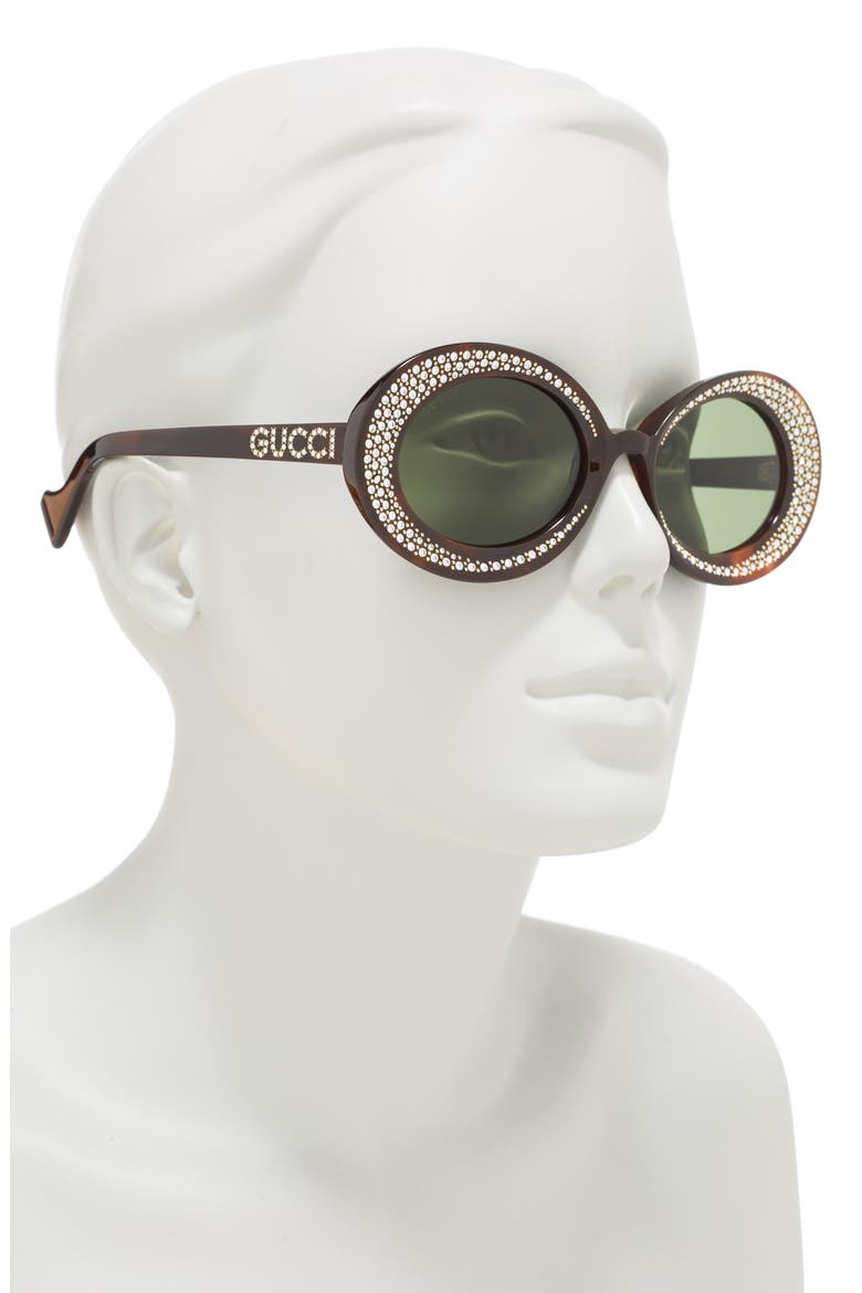 54mm Round Sunglasses, Alternate, color, HAVANA HAVANA GREEN