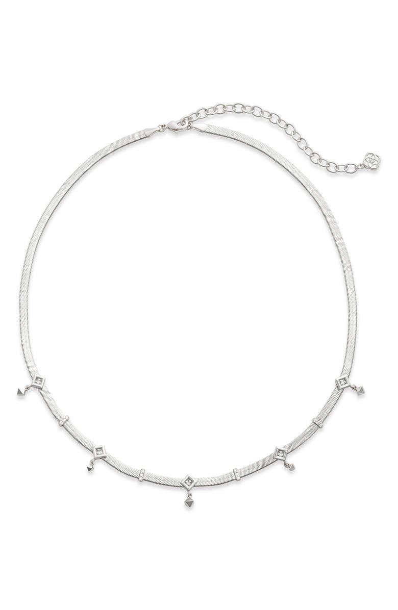 Kendra Scott Gracie Crystal Station Snake Chain Necklace, Main, color,