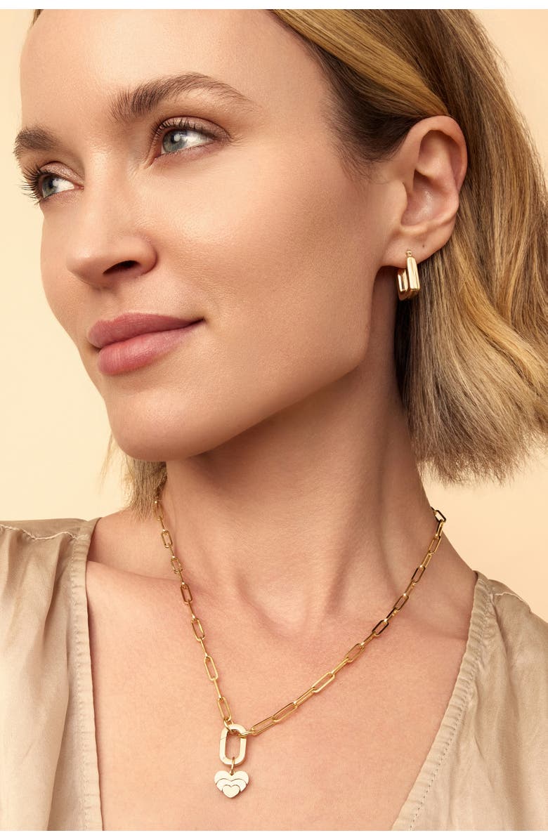 Oradina 14K Gold Venice Link Split Necklace, Alternate, color, Yellow Gold