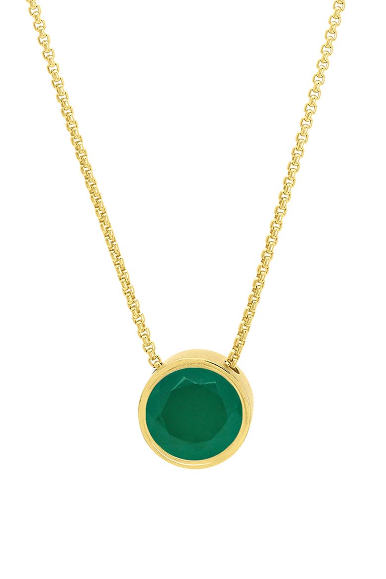 Signature Knockout Pendant Necklace, Main, color, GREEN ONYX/ GOLD