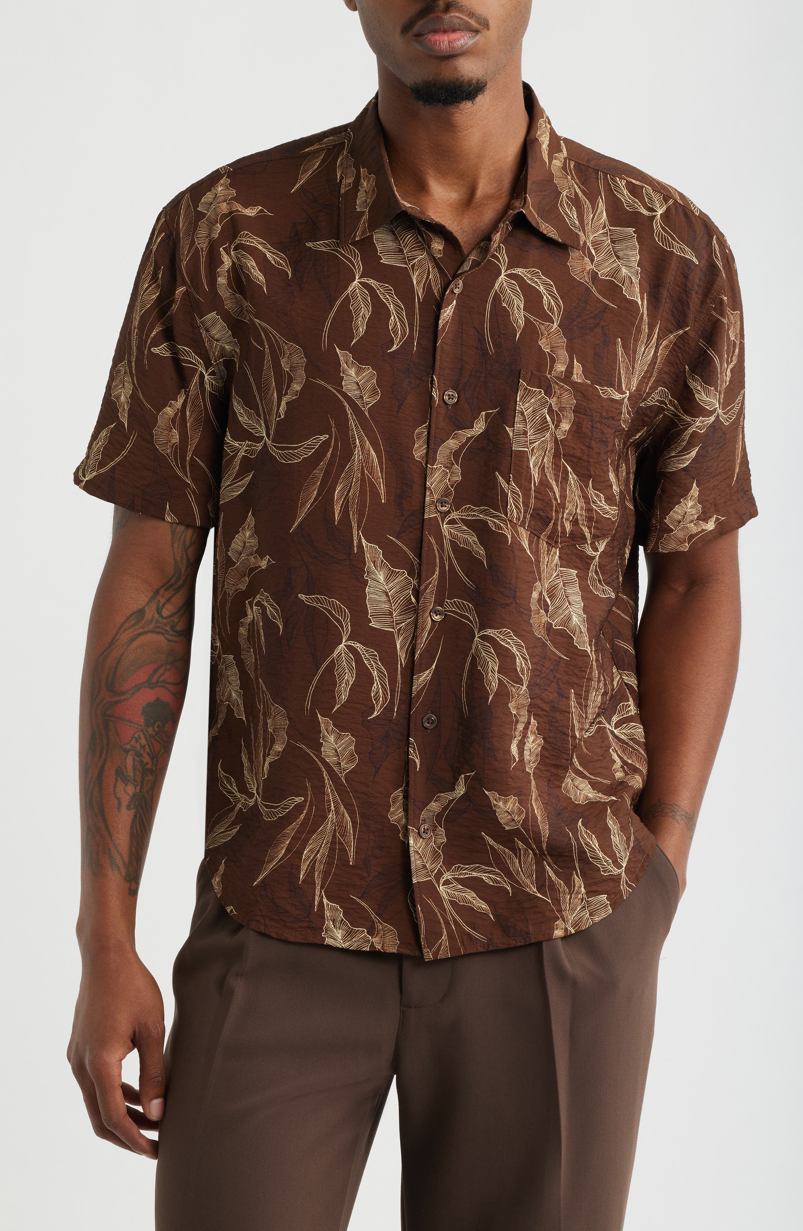 selected BROWN SKETCHED LEAVES