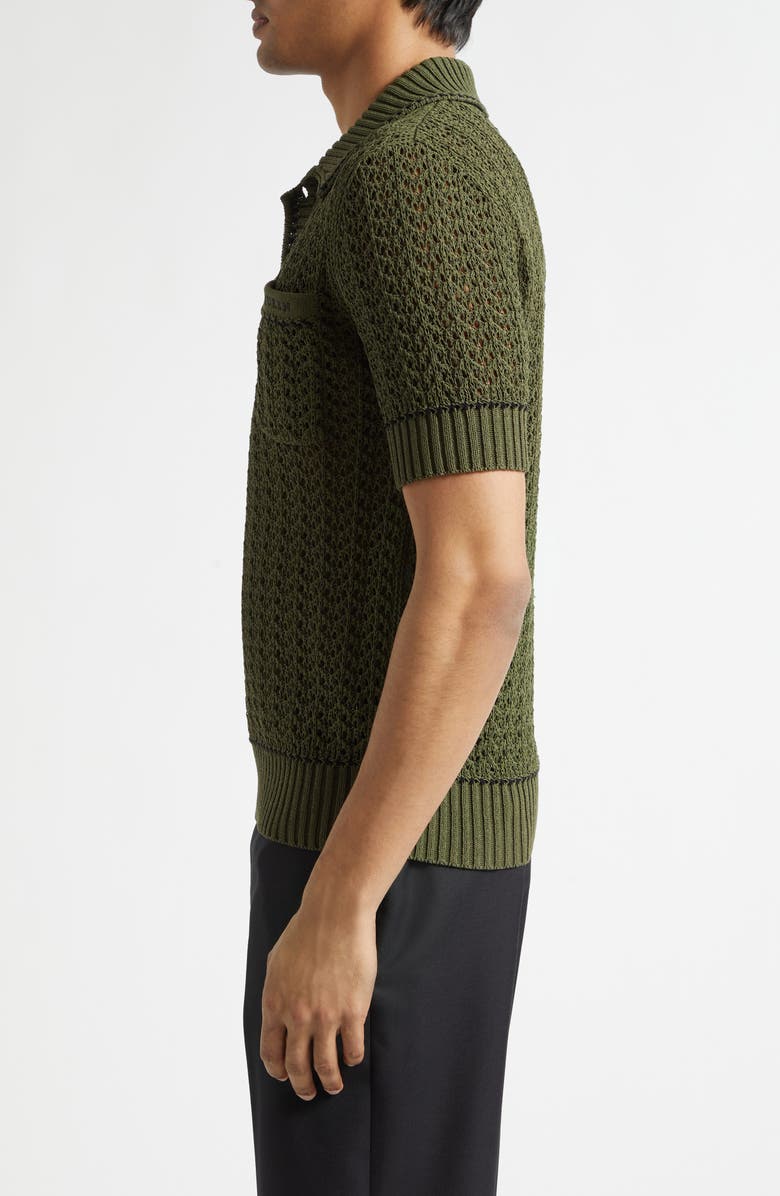 McQueen Open Stitch Polo, Alternate, color, Dark Green Bottle