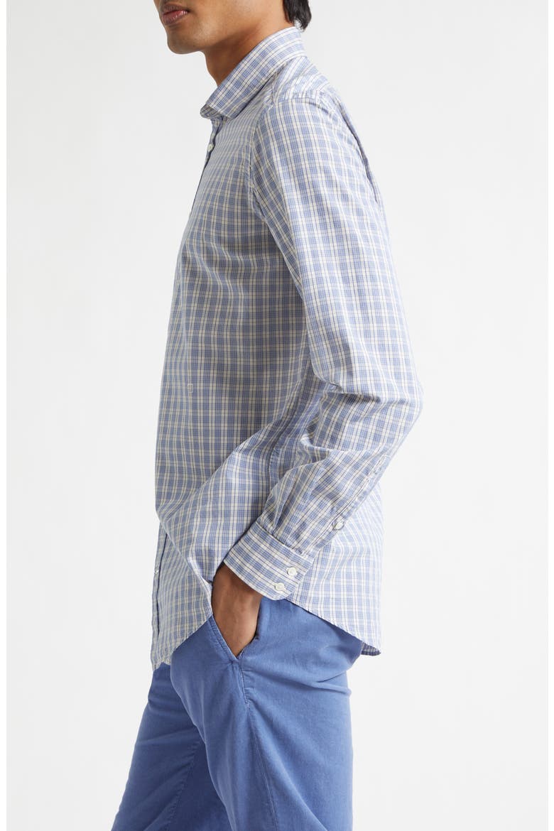 Canary Plaid Cotton Button-Up Shirt, Alternate, color, CHAMPAGNE