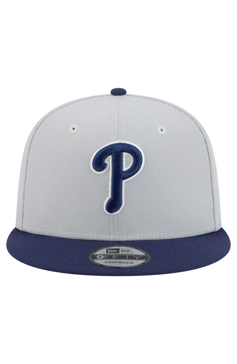 New Era Men's New Era Gray/Navy Philadelphia Phillies 2-Tone Color Pack 9FIFTY Snapback Hat, Alternate, color, 