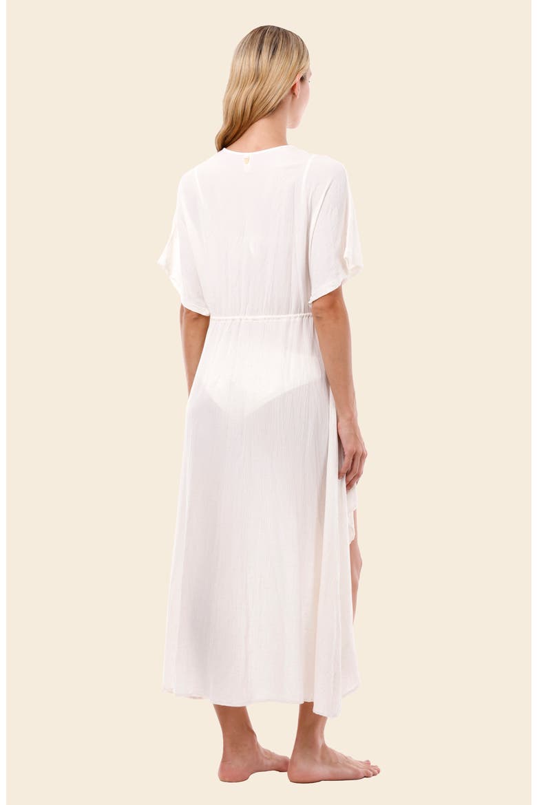 Bloom Sheer Tie Front Cover-Up, Alternate, color, WHITE