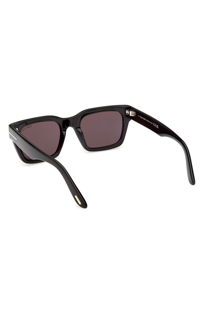 TOM FORD Andy-02 55mm Square Sunglasses, Alternate, color, Shiny Black / Smoke Lens