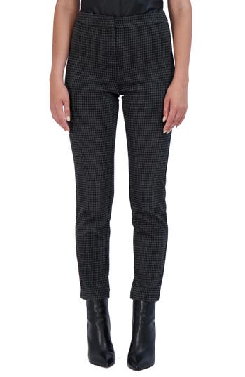 Ookie & Lala Plaid Knit Trousers In Black/grey