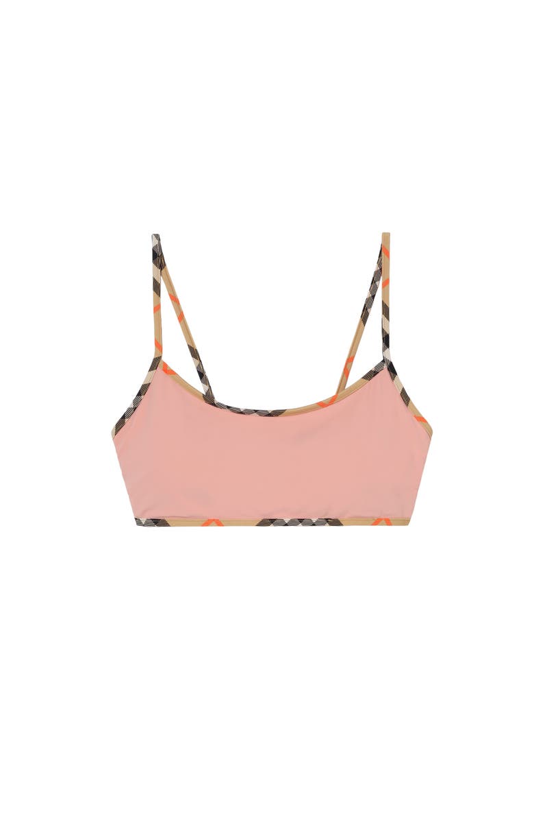 Burberry Check Trim Bikini Top, Main, color, Begonia Pink