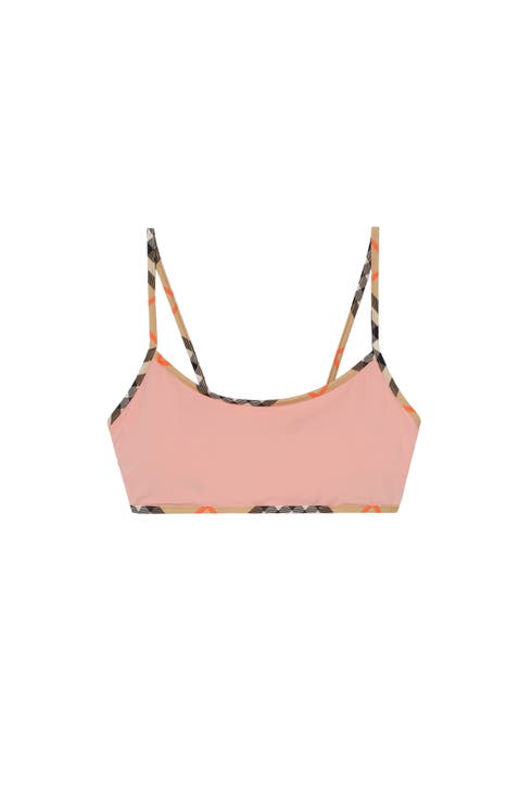 Check Trim Bikini Top