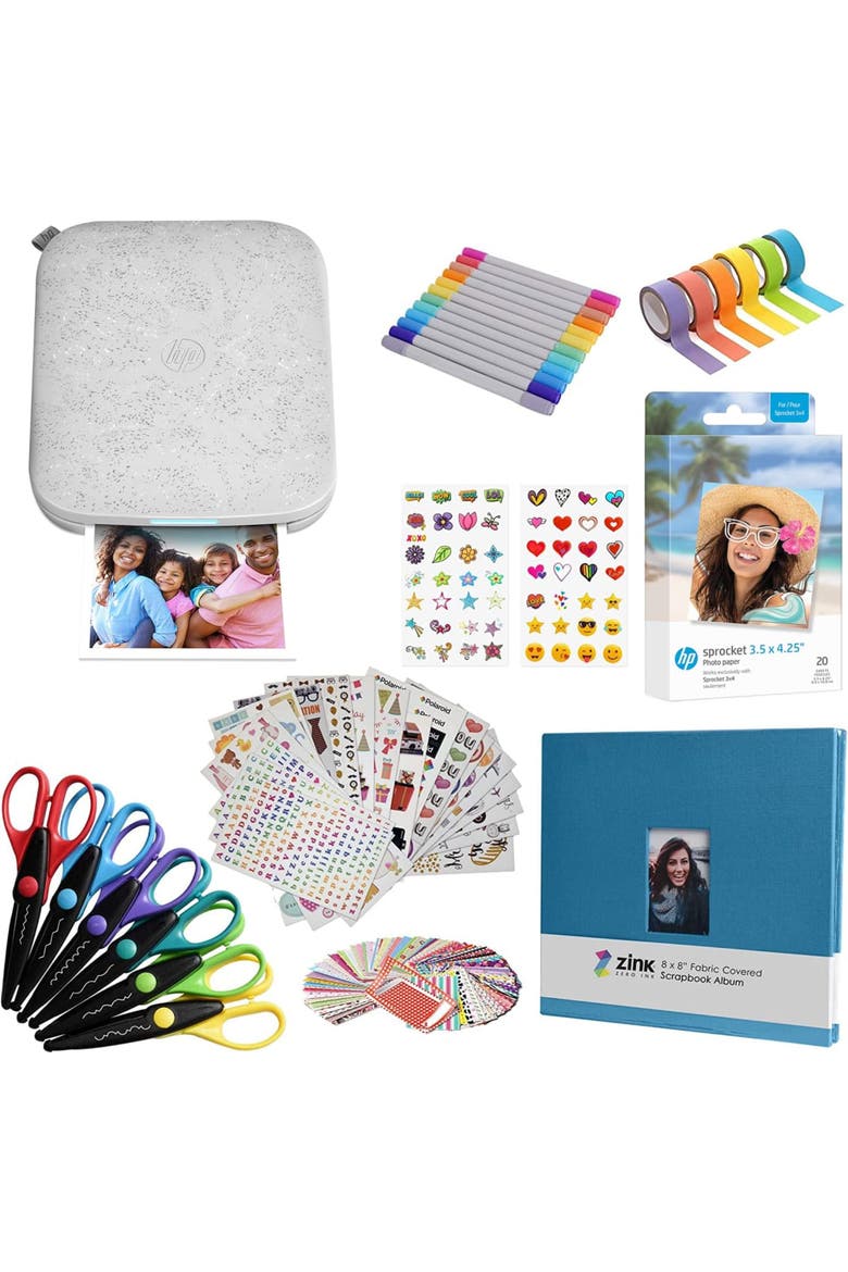 Sprocket 3x4 Printer Photo Bundle Kit, Main, color, White