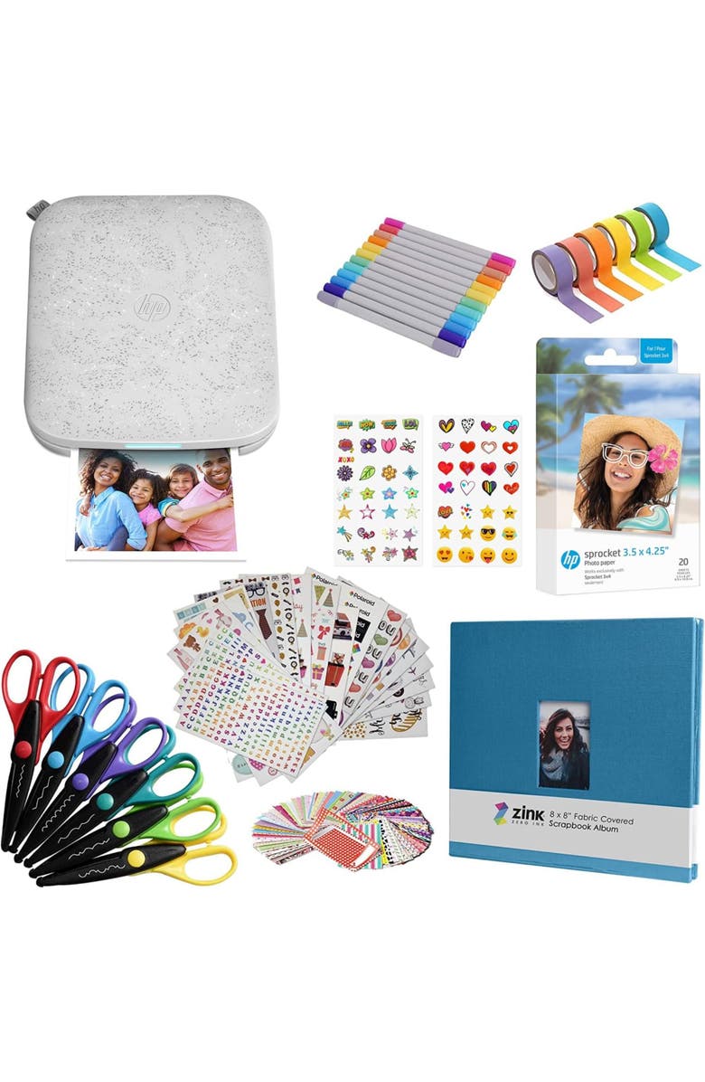 HP Sprocket 3x4 Printer Photo Bundle Kit, Main, color, White