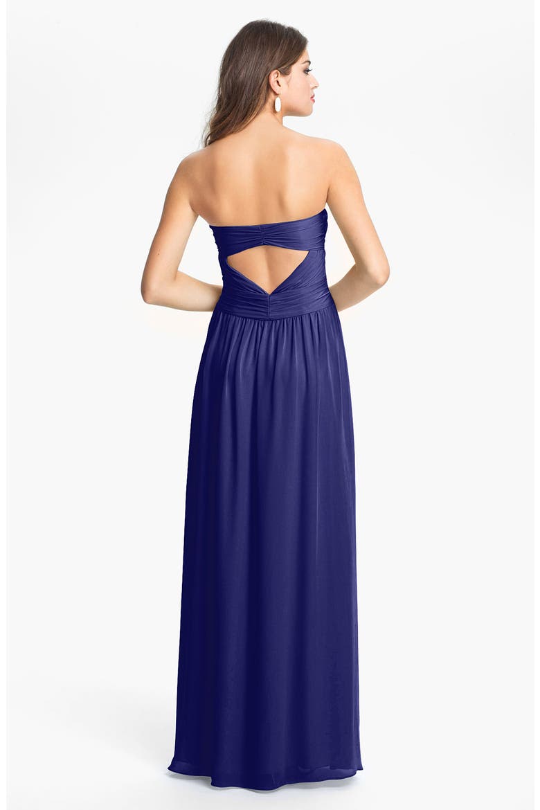 Cutout Detail Twist Mesh Gown, Alternate, color, SAPPHIRE