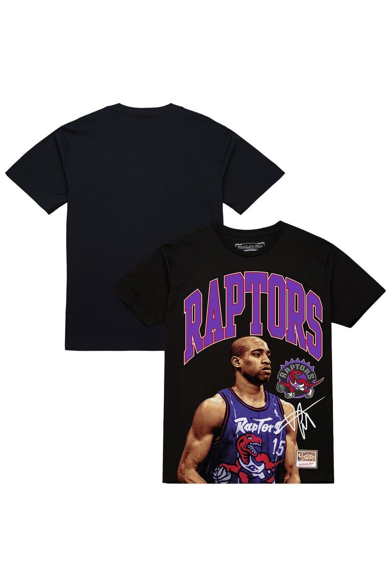 Men's Mitchell & Ness Vince Carter Black Toronto Raptors Hardwood Classics Player Arch T-Shirt, Main, color, Black