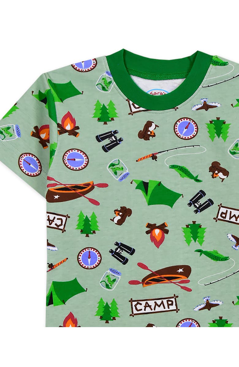 Sara’s Prints Loose Fit Classic Short Pajama 2-Piece Set, Alternate, color, Camping