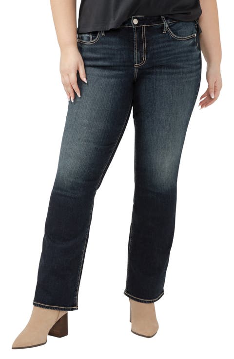 Suki Curvy Mid Rise Slim Bootcut Jeans (Plus)