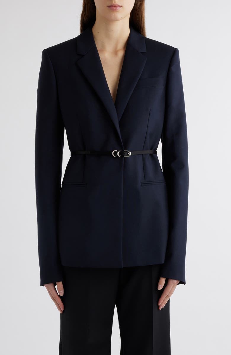 Givenchy Voyou Belted Wool & Mohair Blazer, Main, color, 