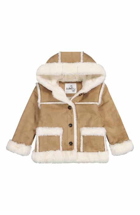 Sam Edelman Kids' Faux Suede Faux Fur Trim Jacket