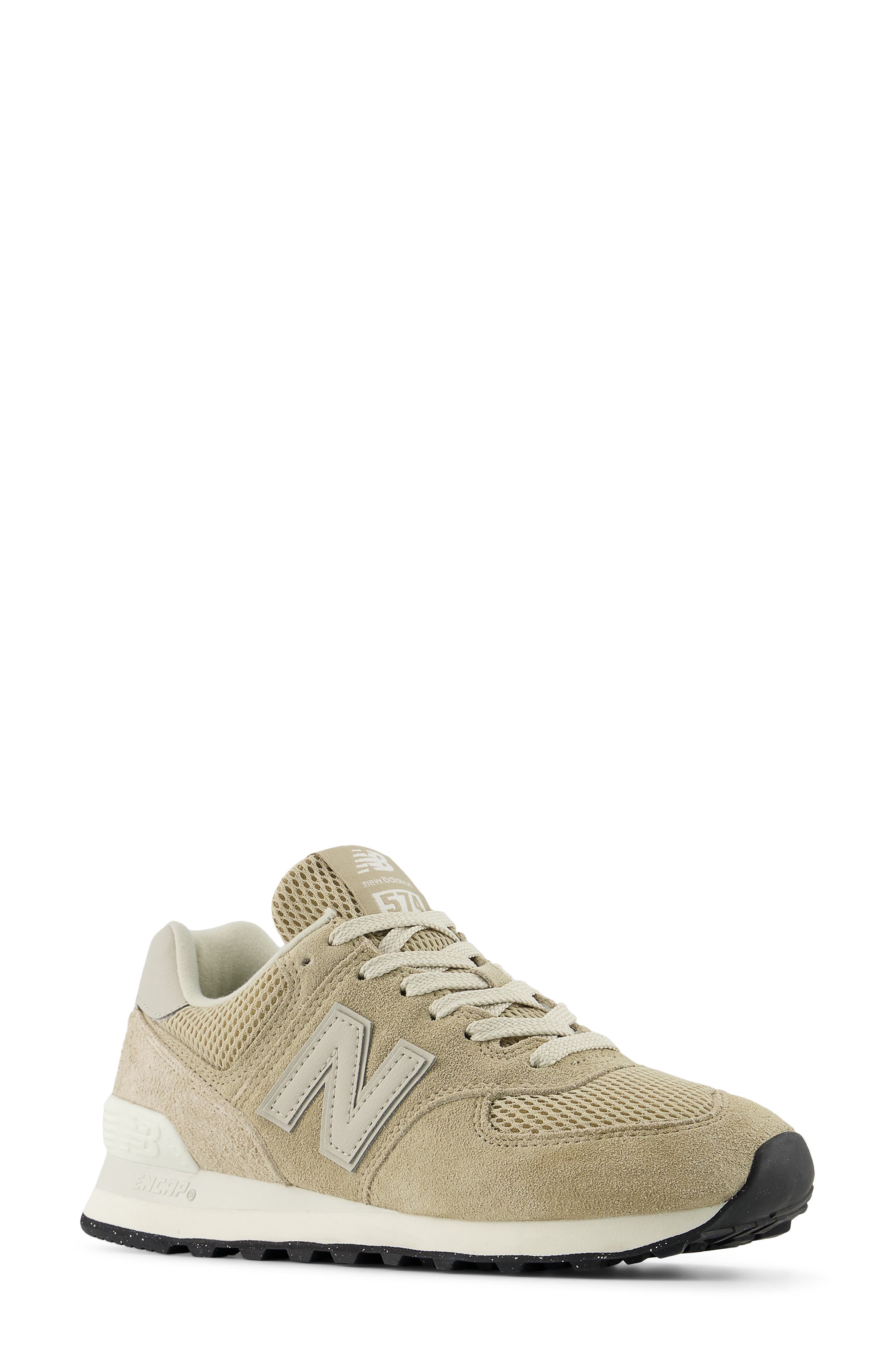 New Balance 574 Sneaker, Main, color, Beige/ Nb White