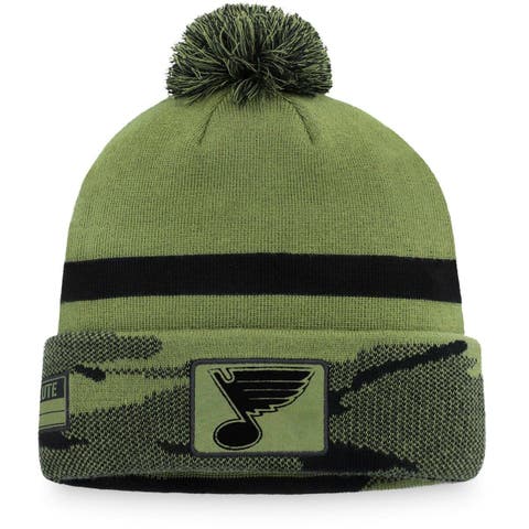 Men's Fanatics Branded Camo St. Louis Blues Military Appreciation Cuffed Knit Hat with Pom