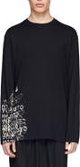 Y-3 GFX Logo Long Sleeve Cotton Graphic Polo