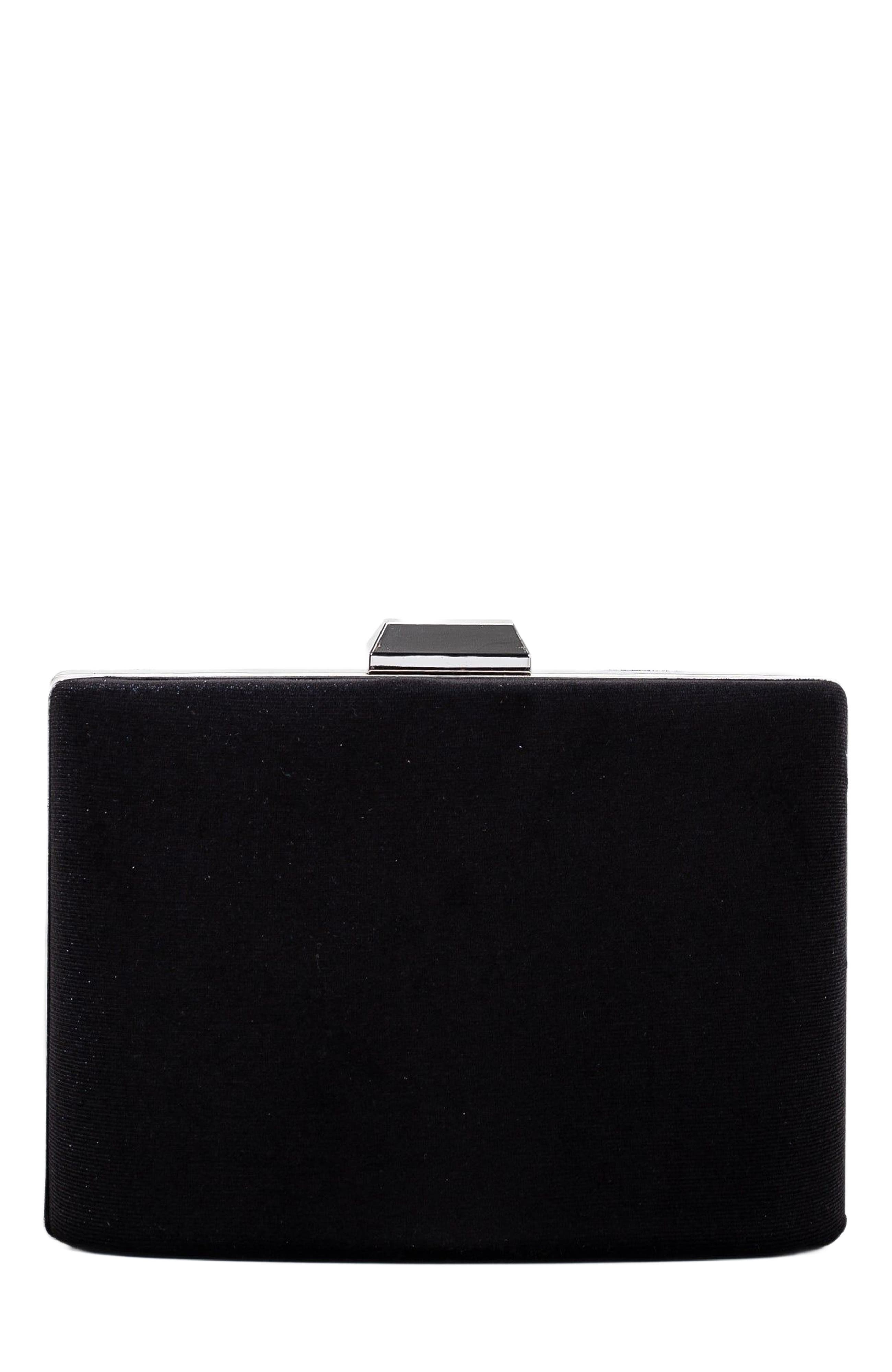 Forever & Always Shoes Alba Clutch Evening Purse, Main, color, Black Velvet