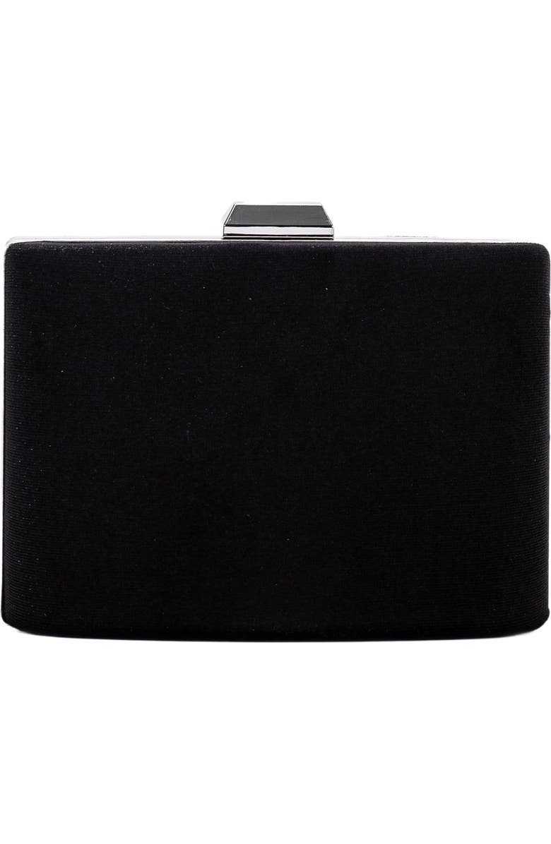 Forever & Always Shoes Alba Clutch Evening Purse, Main, color, Black Velvet